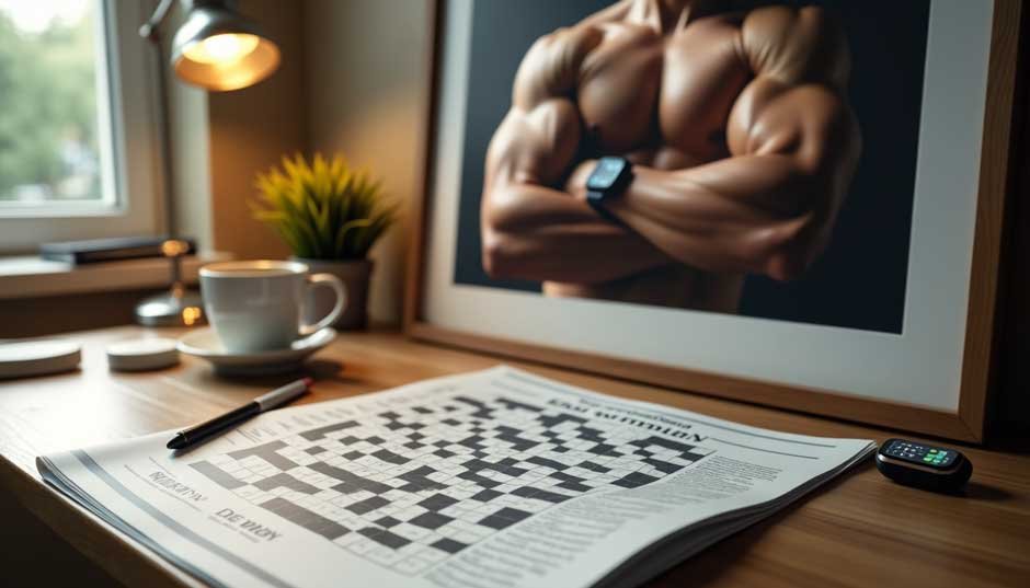 Visibly Muscular' Crossword Clue